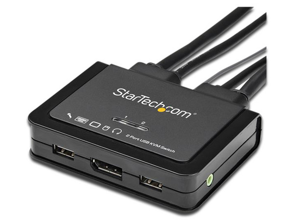 Switch Conmutador KVM StarTech de 2 Puertos, 4K.