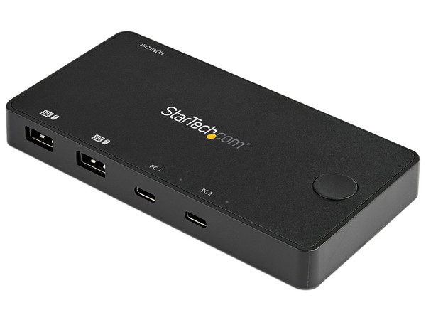 Switch StarTech KVM HDMI de 2 puertos USB-C, 4K 60Hz, Conmutador Compacto, Alimentado Vía USB, para MacBook, iPad Pro, ThinkPad, IdeaPad, EliteBook, incluye cables
