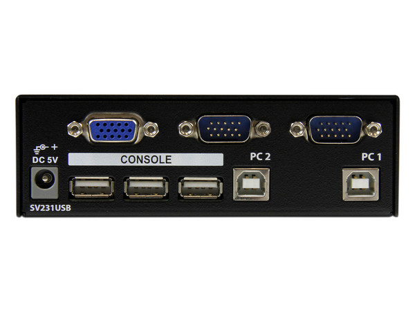 Juego Conmutador KVM de 2 Puertos VGA con Cables.