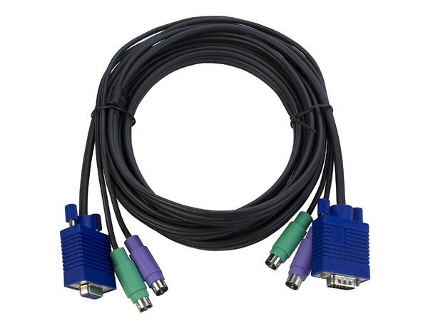 Cable KVM 3 en 1 VGA/PS2 a PS2/HD15, 3.05 m.