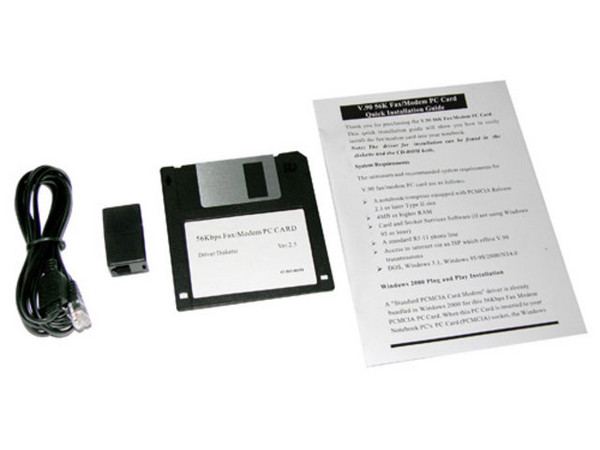 Fax/Módem Zonet de 56K, V.92, PCMCIA