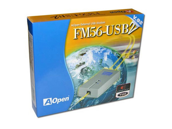 Fax/Módem Aopen Externo, 56K V.92, Interfase USB2