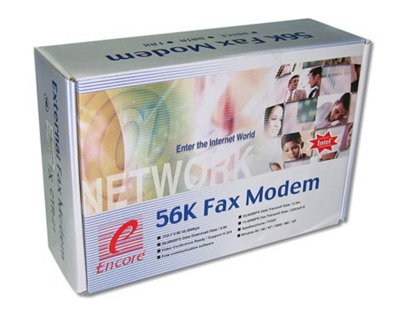 Fax/Modem Encore, Externo, 56Kbps, V.92/V.90, Interfase Serial.