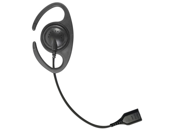 Auriculares de gancho Pryme SNP-CR en forma de C, Con cable de fibra trenzada y conector SNAP, Requiere micrófono de solapa de 1 o 2 hilos de la Serie SNAP.
