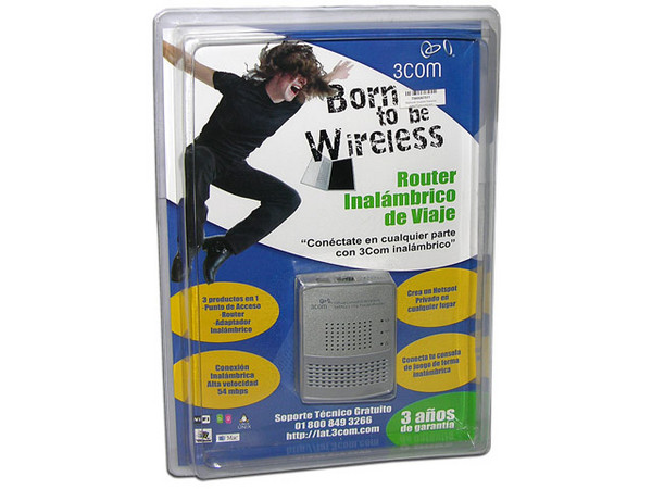 Ruteador portátil 3Com OfficeConnect Wireless de 54Mbps 11g Travel Router