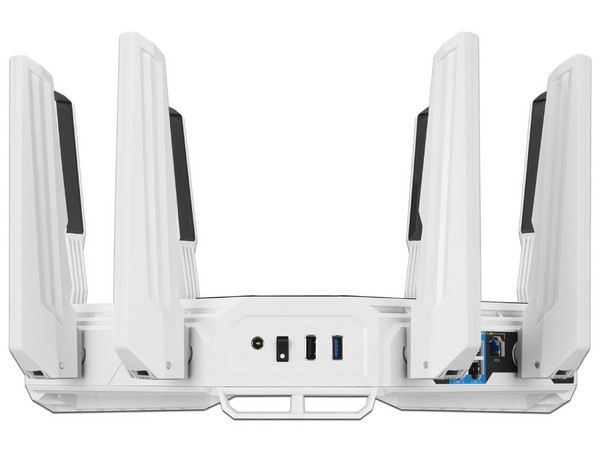 Router Inalámbrico ASUS GT-BE19000AI, Triple Banda, Wireless AC (Wi-Fi 7), Hasta 11529Mbps, 10 Puertos Gigabit LAN, 8 Antenas. Color Blanco.