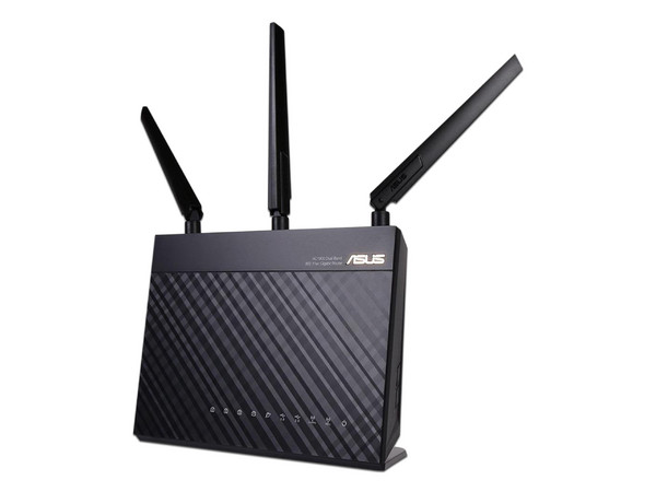 Ruteador inalámbrico Asus RT-AC68R de doble banda 2.4GHz y 5GHz.