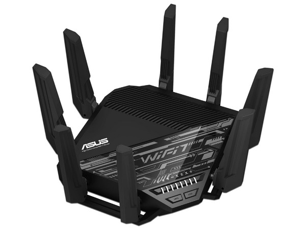 Router Inalámbrico ASUS RT-BE96U, Triple Banda, Wireless AC (Wi-Fi 7), Hasta 320MHz, 5 Puertos Gigabit LAN, 8 Antenas. Color Negro.