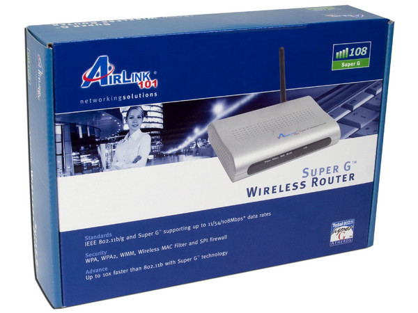 Ruteador Inalámbrico AirLink 101 Super G, Switch de 4 puertos 802.11b/g, Atheros Super G