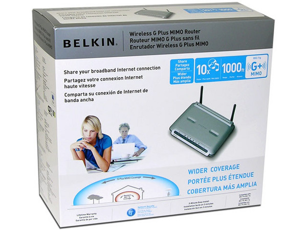 Router Inalámbrico Belkin G+ MIMO, hasta 300m de alcance.