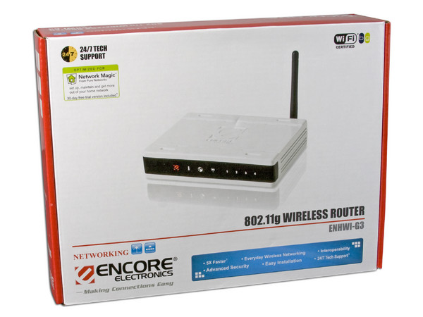 Router Encore Wireless 54Mbps 802.11G, 4 Puertos.