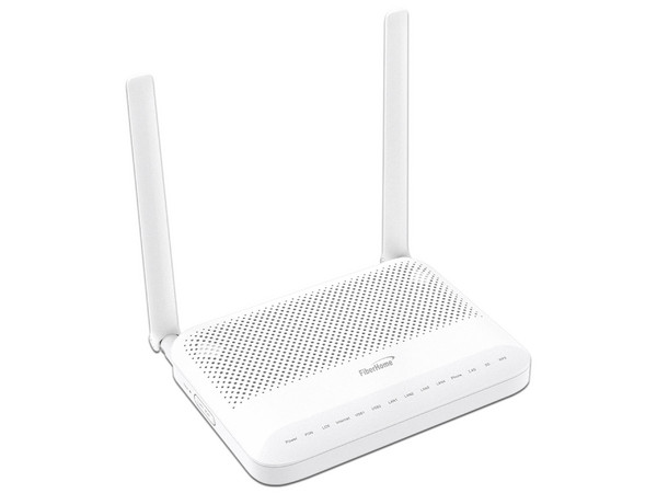 Router FiberHome HG6145D2 de Doble Banda, Wireless AC (Wi-Fi 5), 4 puertos RJ45, USB 2.0. Color Blanco.