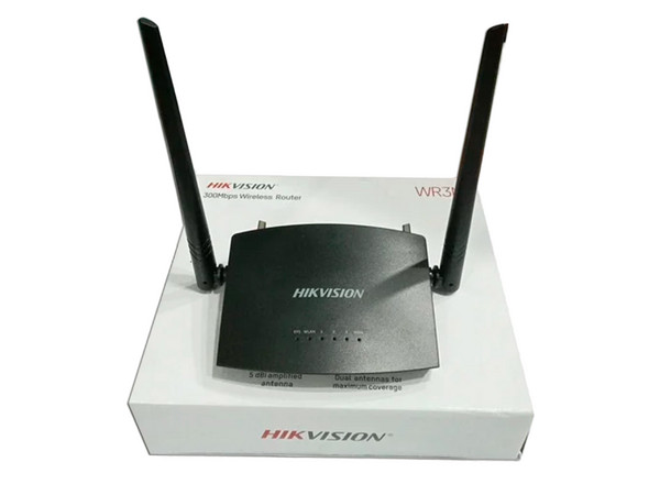Router Inalámbrico Hikvision DS3WR3N, Banda de 2.4 GHz, 4 Puertos RJ-45, Antenas Omnidireccional, Hasta 300 Mpbs, Color Negro.
