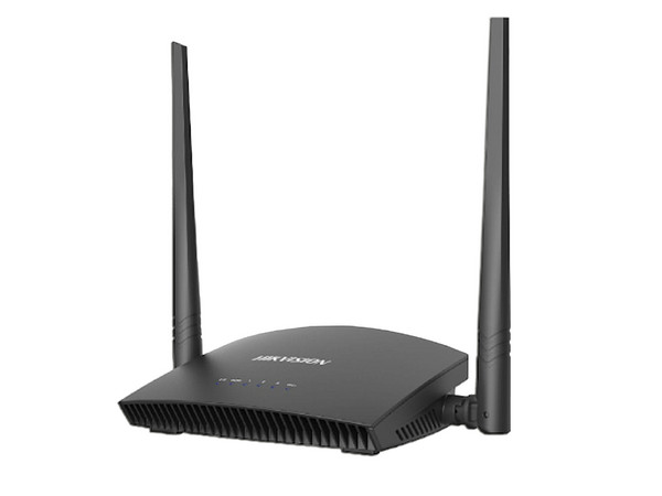 Router Inalámbrico Hikvision DS3WR3N, Banda de 2.4 GHz, 4 Puertos RJ-45, Antenas Omnidireccional, Hasta 300 Mpbs, Color Negro.
