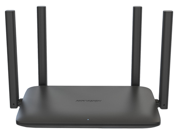 Router Inalámbrico, Hikvision, WiFi 6 Hasta 1500 Mbps Doble Banda AC 2.4GHz y 5GHz 4 Puertos 1000 Mbps 4 Antenas Omnidireccional, Interior.