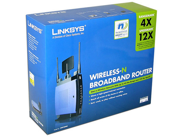 Ruteador Linksys WRT300N Wireless-N Broadband Router hasta 108Mbps.