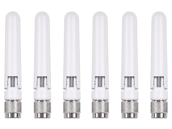 Antena Dipolo Doble Banda Merik MA-ANT-3-B6 con Ganancia de 5.7 dBi y Conector RP-TNC. Color Blanco.