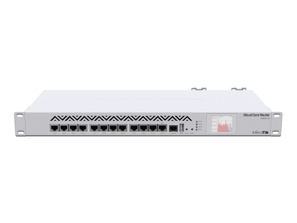 Router Empresarial MikroTik CCR1016-12G, Con 12 Puertos RJ-45, 1 Puerto USB, 1U.