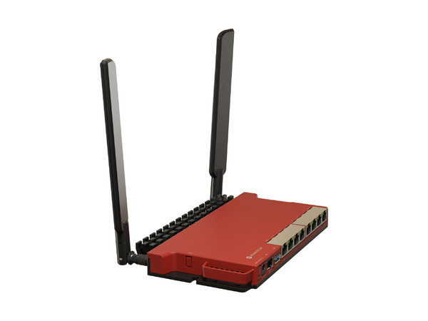 Router inalámbrico MikroTik L009UiGS-2HaxD-IN: 2GHz AX, 8 puertos Gigabit, 1 puerto SFP de 2.5 Gbps, Wi-Fi 6, 512MB RAM, soporte PoE, ideal para redes de alto rendimiento.