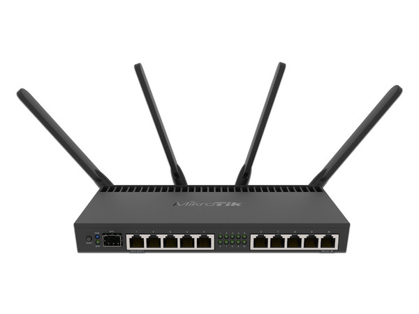 Router Inalámbrico MikroTik RB4011IGS+5HACQ2HND-IN de doble Banda 2.4GHz y 5.0GHz, Wireless AC (Wi-Fi 5), Hasta 1733 Mbit/s, Color Negro.