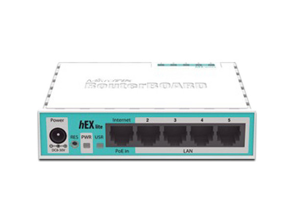 Ruteador MiKoTik RB750R2 Wireless, 5 puertos, hasta 100 Mbps.