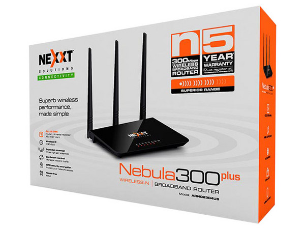 Ruteador Inalámbrico Nexxt Solutions Nebula 300 Plus con Wireless-N Hasta 300 Mbps.