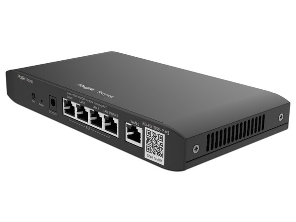 Router Balanceador Ruijie RG-EG105G-P-V3, Hasta 1000Mbps, 4 Puertos RJ-45. Color Negro.