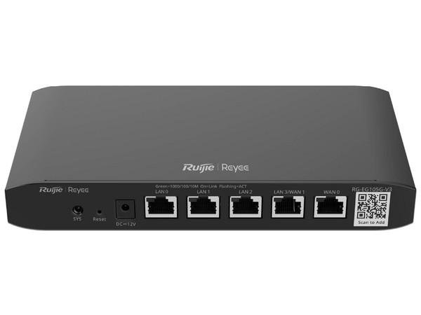 Router Balanceador RG-EG105G-V3, SD-WAN, 3 Puertos LAN Gigabit, 1 WAN, 1 LAN/WAN Configurable, Hasta 100 Usuarios.