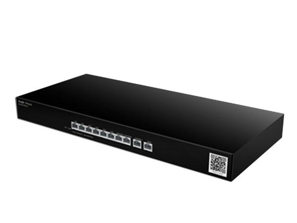 Router Administrable Ruijie RG-EG310GH-E de 6 puertos LAN, 3 puertos LAN/WAN Gigabit y 1 Puerto WAN Gigabit, hasta 300 clientes con desempeño de 1.5 Gbps.