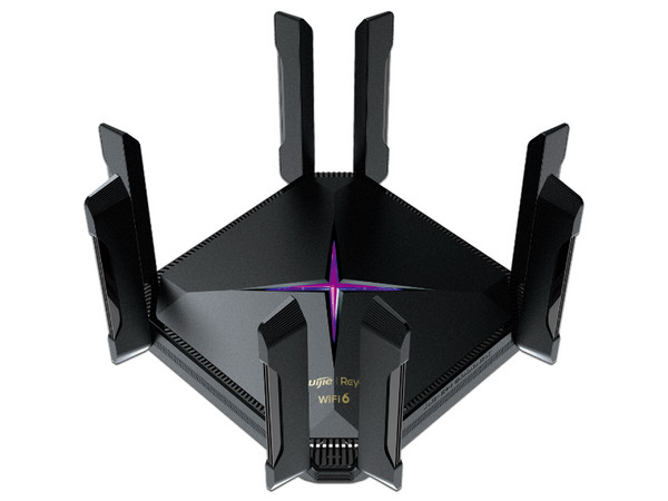 Router Ruijie RG-EW6000GX, Doble Banda, Wireless AC (Wi-Fi 6), Hasta 4804 MB/s, 6 Puertos Gigabit LAN, 8 Antenas. Color Negro.