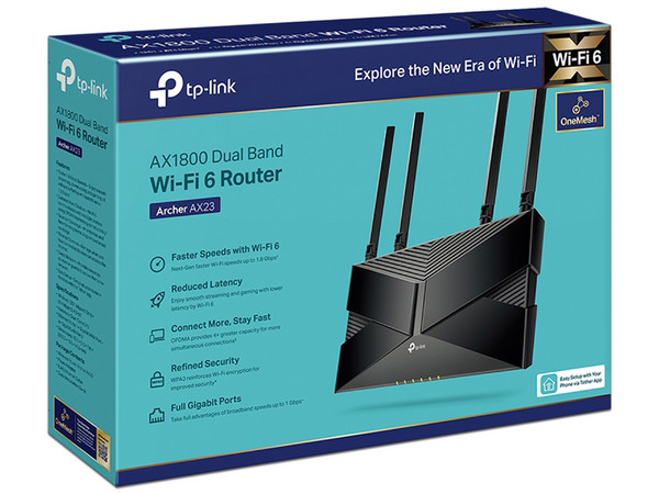 Router TP-Link Archer AX23 de doble banda, Wireless AX (Wi-Fi 6), hasta 1201 Mbps, 4 Antenas Externas, Color Negro.