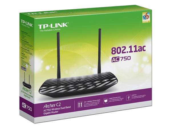 Ruteador Inalámbrico TP-LINK Archer C2 de Doble Banda 2.4 GHz y 5 GHz.