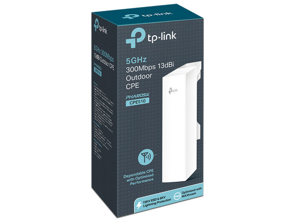 CPE de Exterior TP-LINK CPE510, Wireless N (Wi-Fi 4), Externo de Alta Potencia, 5.0 GHz, hasta 300 Mbps, 13dBi.

