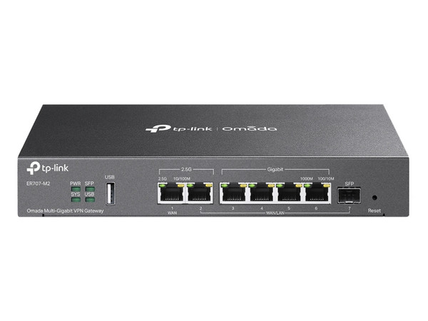 Router TP-Link Omada ER707-M2, Multi-WAN VPN, 2.5 Gbps, 1 SFP WAN/LAN, 4 RJ45 Gigabit.