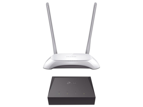 Kit de Router Inalámbrico 3 en 1 TP-LINK TL-WR850N Wireless N (Wi-Fi 4), hasta 300Mbps y Unidad de red óptica (ONU), 1 puerto RJ45 10/100/1000 Mbps, 1 puerto GPON SFP, Conector SC/APC