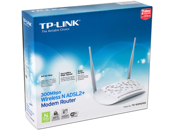 Módem Ruteador Inalámbrico TP-Link Wireless N ADSL2+, hasta 300 Mbps.
