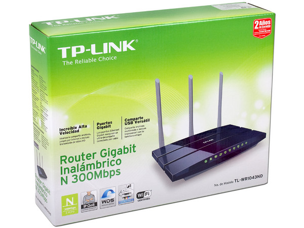 Ruteador Gigabit Inalámbrico N TP-Link de hasta 300 Mbps.