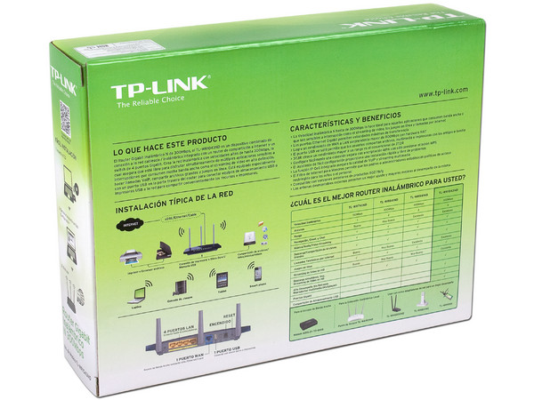 Ruteador Gigabit Inalámbrico N TP-Link de hasta 300 Mbps.