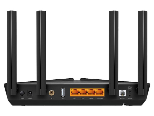 Router Inalámbrico TP-LINK XX231V, Wireless AX1800 (Wi-Fi 6), 4 Puertos RJ-45 (10/100/1000 Mbps), OFDMA, MU-MIMO. Color Negro.