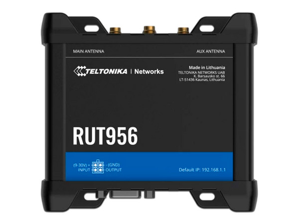 Router Inalámbrico Teltonika RUT956 4G LTE, Wi-Fi, 4 Puertos Ethernet 10/100 Mbps. Color Negro.