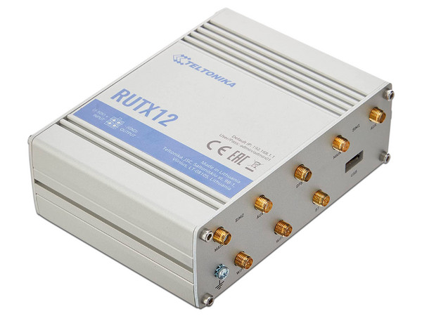 Router Inalámbrico Industrial TELTONIKA RUTX12 4G LTE, Wireless AC (Wi-Fi 5), hasta 867Mbps, PoE.
