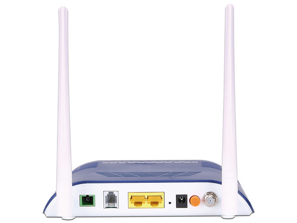 ONU Dual V-SOL HG323RG-WT con Wi-Fi 2.4 GHz, hasta 300 Mbps, 2 puertos LAN Gigabit. Color Azul