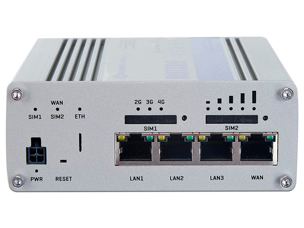 Router Inalámbrico Industrial Teltonika RUTX09 4.5G LTE, 4 puertos Gigabit, Doble ranura SIM, Hasta 300 Mbps.