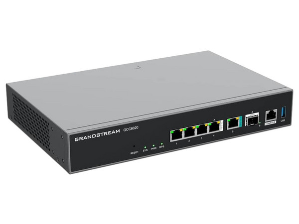 Router VPN Grandstream GCC6020, 10 puertos Gigabit, 1 Puerto SFP+ 10 Gbps, 1 Puerto de 2.5Gbps. Color Negro.