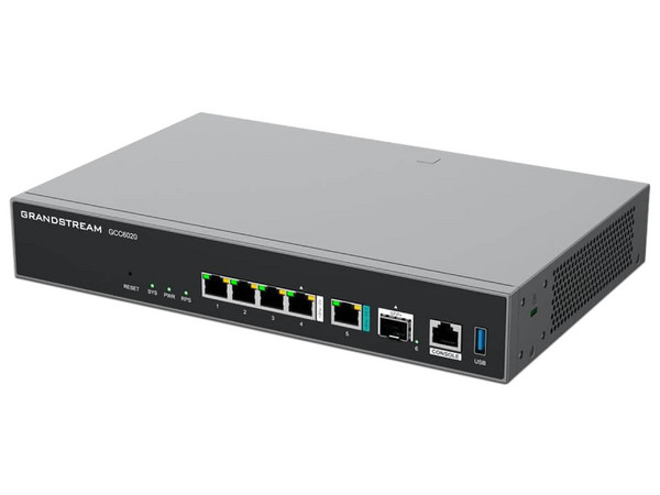Router VPN Grandstream GCC6020, 10 puertos Gigabit, 1 Puerto SFP+ 10 Gbps, 1 Puerto de 2.5Gbps. Color Negro.