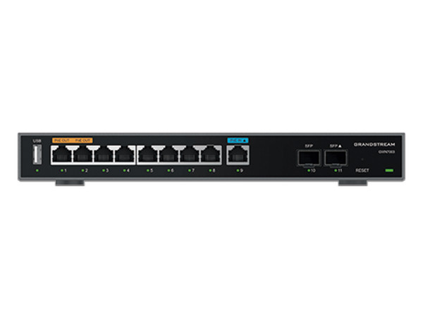 Router Alámbrico Grandstream GWN7003, 9 Puertos RJ-45, 2 Puertos SFP, Hasta 2200mbps, Color Negro.