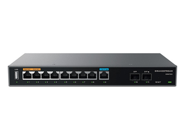 Router Alámbrico Grandstream GWN7003, 9 Puertos RJ-45, 2 Puertos SFP, Hasta 2200mbps, Color Negro.