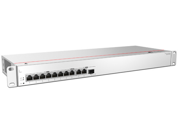 Router Multi-Servicio Huawei eKitEngine S380-H8T3ST, 2 puertos WAN Gigabit Ethernet, 1 puerto WAN/LAN, 7 puertos LAN Gigabit Ethernet y 1 puerto GE SFP, hasta 64 APs, hasta 500 clientes, Administración nube gratis.