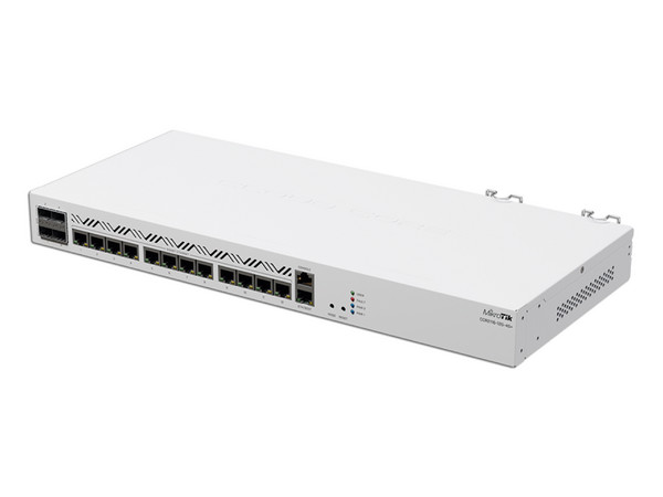 Router Mikrotik CCR2116-12G-4S+ de 12 puertos Gigabit Ethernet y 4 puertos SFP+ 10G.