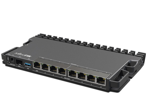 Router MikroTik RB5009UPR+S+IN, 7 Puertos RJ-45 10/100/1000 Mbps PoE, 1 Puerto Ethernet 2.5 GB, 1 Puerto SFP+, Color Negro.